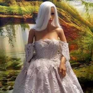 HELENA Lace & Satin Wedding Corset Ballgown Set
